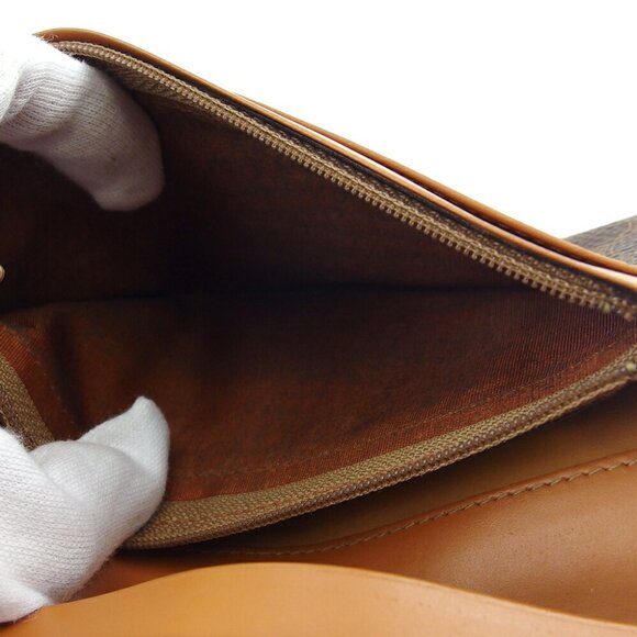 CELINE Long Wallet Macadam Beige PVC ?~ Leather Authentic Used - Picture 9 of 9